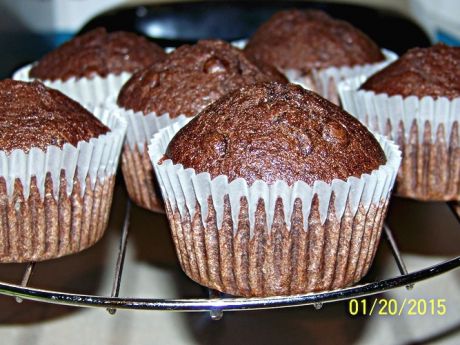 Przepis  razowe muffiny podwójnie czekoladowe przepis