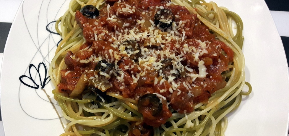 Spaghetti z oliwkami i chorizo (autor: kuchniamagdaleny ...