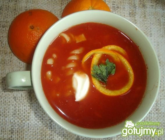 Przepis  zupa pomidorowo-pomarańczowa przepis