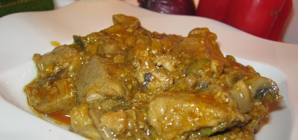 Szynka duszona w curry z cukinią (autor: violetowekucharzenie ...