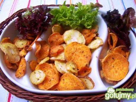 Przepis  chipsy z batata, pietruszki i marchewki przepis