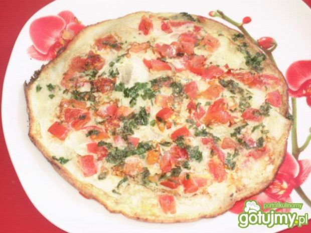 Przepis  omlet z pomidorem i natką przepis