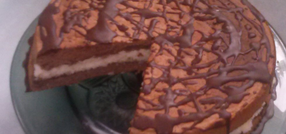 Tort kokosowy z polewą czekoladową i budyniem (autor: mira85 ...