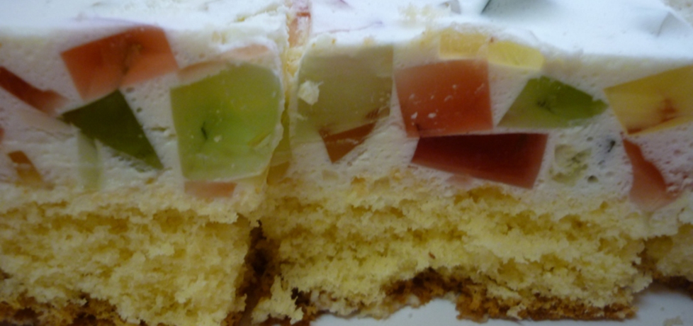 Ciasto biszkoptowe z kolorową galaretką (autor: ikrakowianka ...