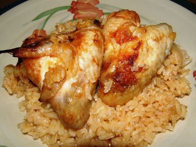 Kurczak zapiekany na ryżu