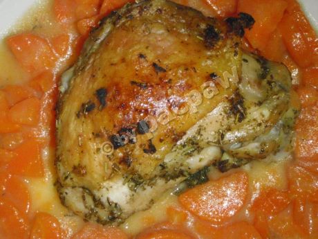 Przepis  pieczony kurczak ziołowy z marchewką przepis