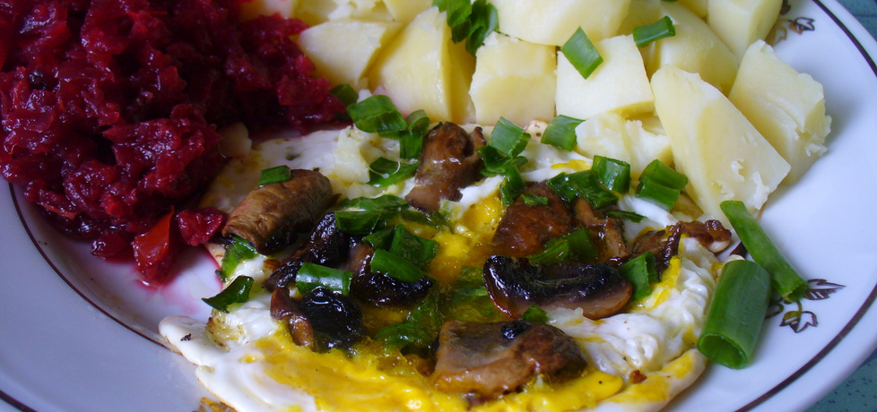 Jajka sadzone z pieczarkami do obiadu (autor: jagoda5913 ...