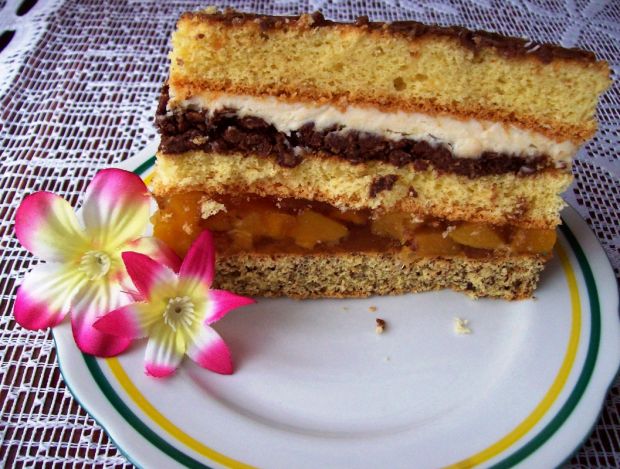 Przepis  ciasto z nutellą i brzoskwiniami przepis