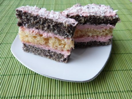 Przepis  ciasto makowo-biszkoptowe z masą przepis
