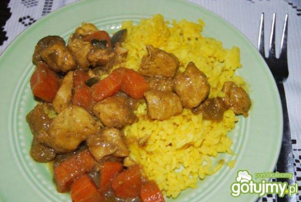 Przepis  kurczak curry z żółtym ryżem przepis