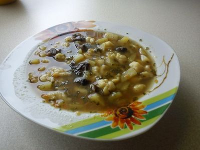 Zupa grzybowa ze skubanymi kluseczkami