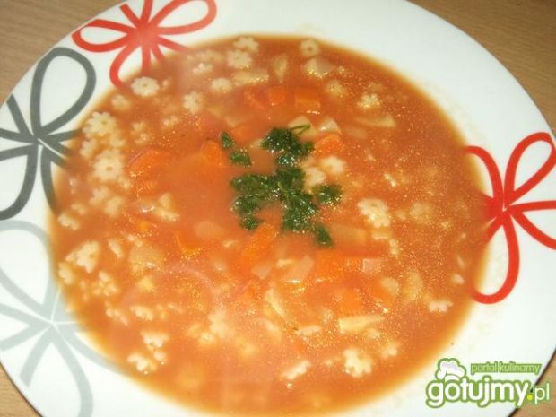 Przepis  pomidorowa z soku z gwiazdkami przepis
