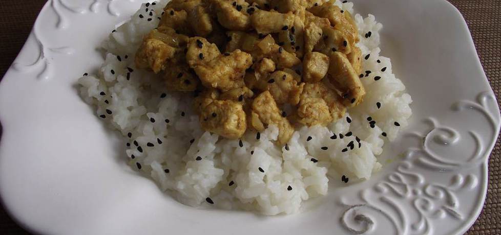 Kurczak z curry i czarnuszką na ryżu (autor: konczi ...