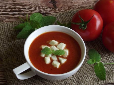 Przepis  zupa krem pomidorowy z mozzarellą przepis