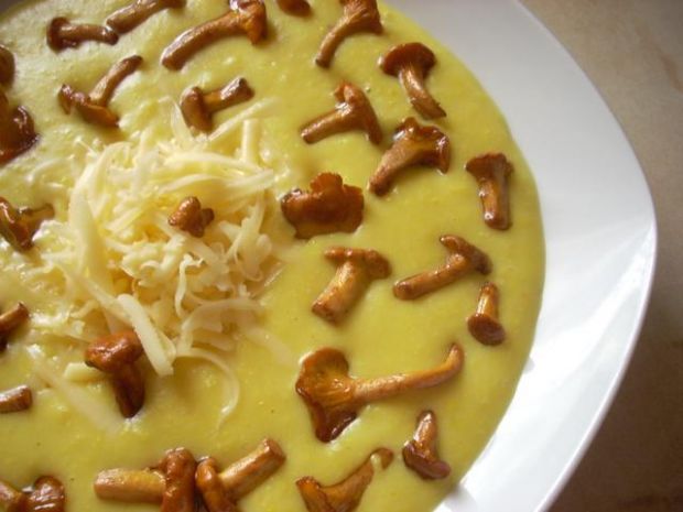 Przepis  zupa-krem z kukurydzy z kurkami przepis