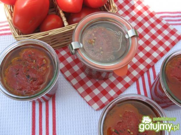 Przepis  pieczone pomidory w ziołowej zalewie przepis