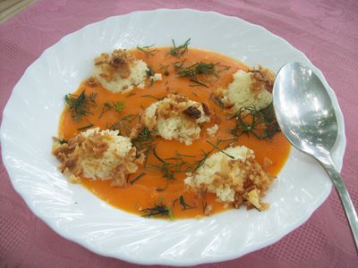 Zupa krem paprykowy z kaszą kuskus