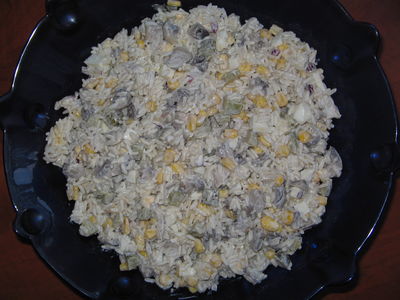 Sałatka ryżowa z pieczarkami