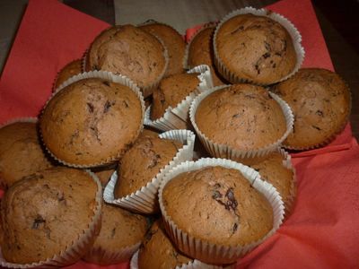 Muffinki kakaowe z czekoladą