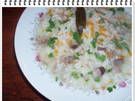 Przepis  zupa ryżowa eli z drobiowymi żołądkami przepis