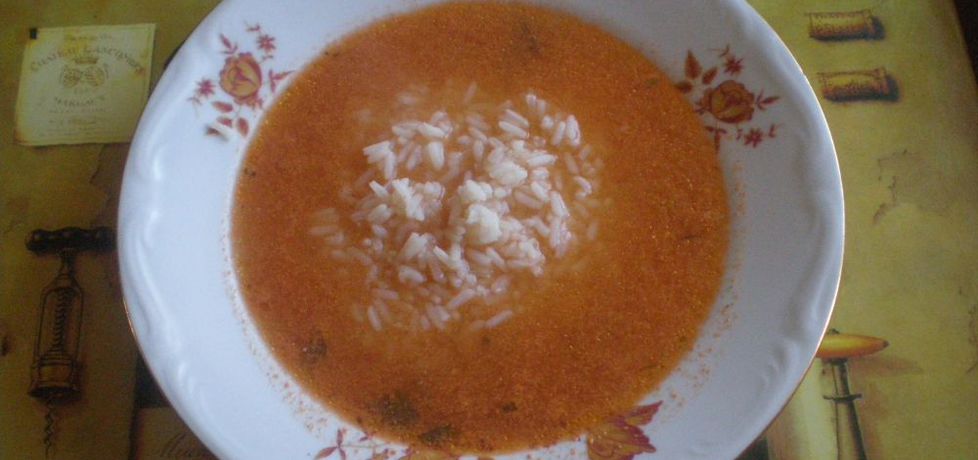 Zupa pomidorowa z ryżem gotowana na żeberkach (autor ...