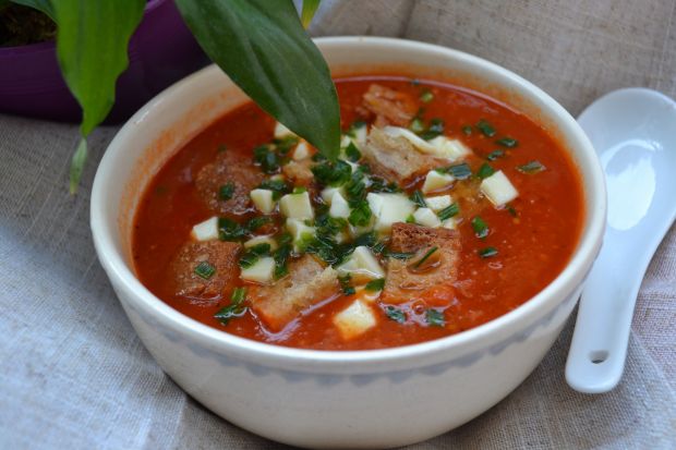 Przepis  zupa krem z pomidorów z grzankami przepis