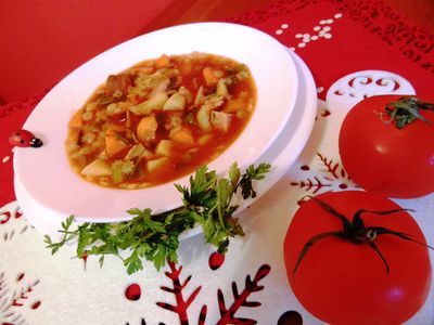 Zupa pomidorowa z miętą i gwiazdkami