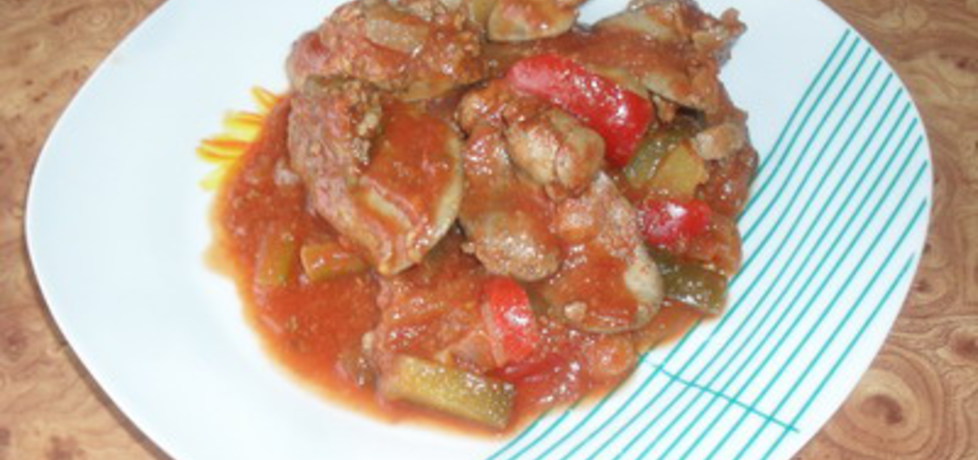 Gulasz z wątróbek w sosie pomidorowym. (autor: izabelabella81 ...
