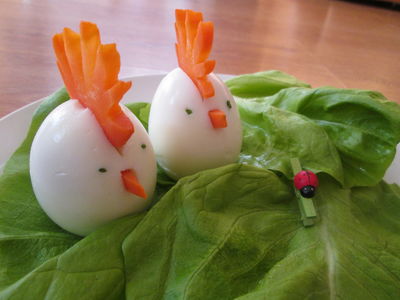Kurczaczki z jajek na twardo