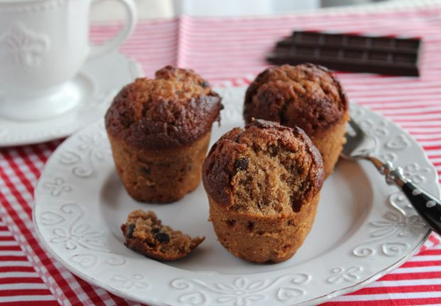 Przepis  muffiny śliwkowo  czekoladowe przepis
