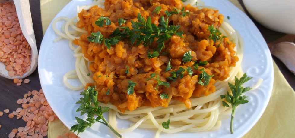 Spaghetti z soczewicą. (autor: babeczka35)
