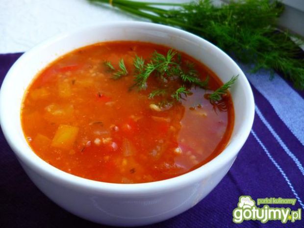 Przepis  zupa pomidorowa z soczewicą i papryką przepis