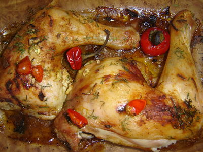 Kurczak w papryczkach czereśniowych i piri