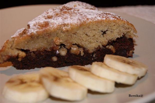 Przepis  bananowe ciasto z kakao i orzechami przepis