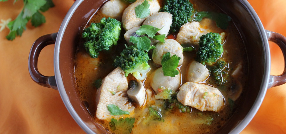Orientalna zupa z kurczakiem i brokułem (autor: anemon ...