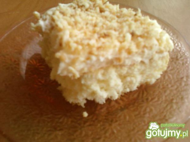 Przepis  ciasto z kremem i wiórkami kokosowymi przepis