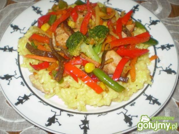 Przepis  ryż z curry z warzywami przepis