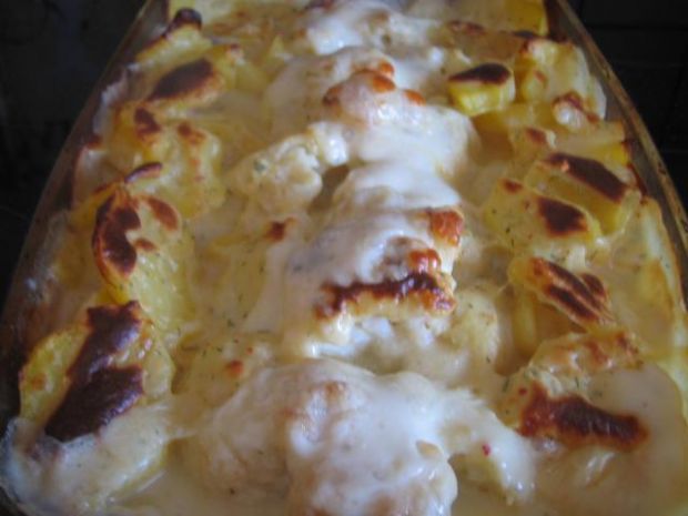 Przepis  ziemniaki i kalafior z mozzarella przepis
