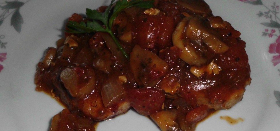 Schab z sosem pomidorowo pieczarkowym (autor: magdus83 ...