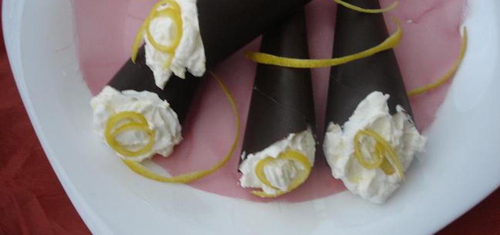 Różki czekoladowe z kremem. (autor: cukiereczek)