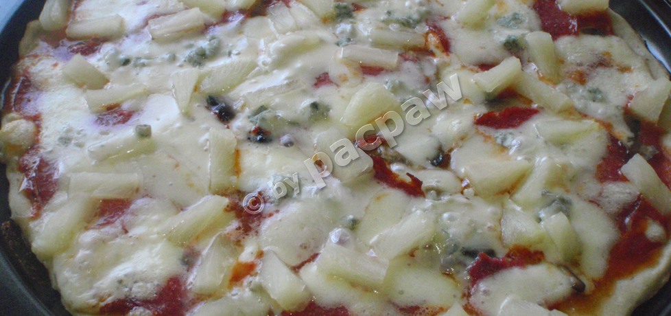 Pizza alla gorgonzola z salami i ananasem (autor: pacpaw ...