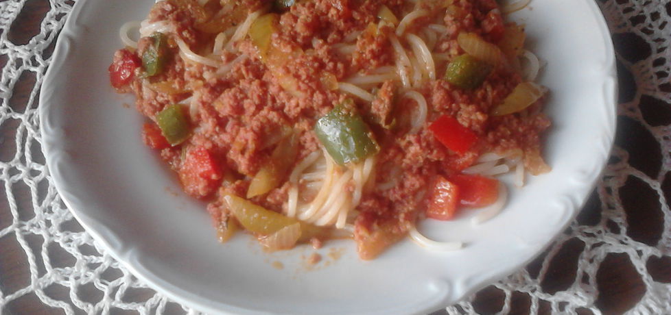 Spaghetti z cebula i papryką (autor: grazyna13)