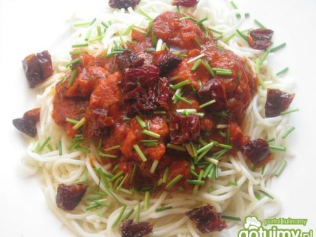 Przepis  spaghetti toscana ze szczypiorkiem przepis