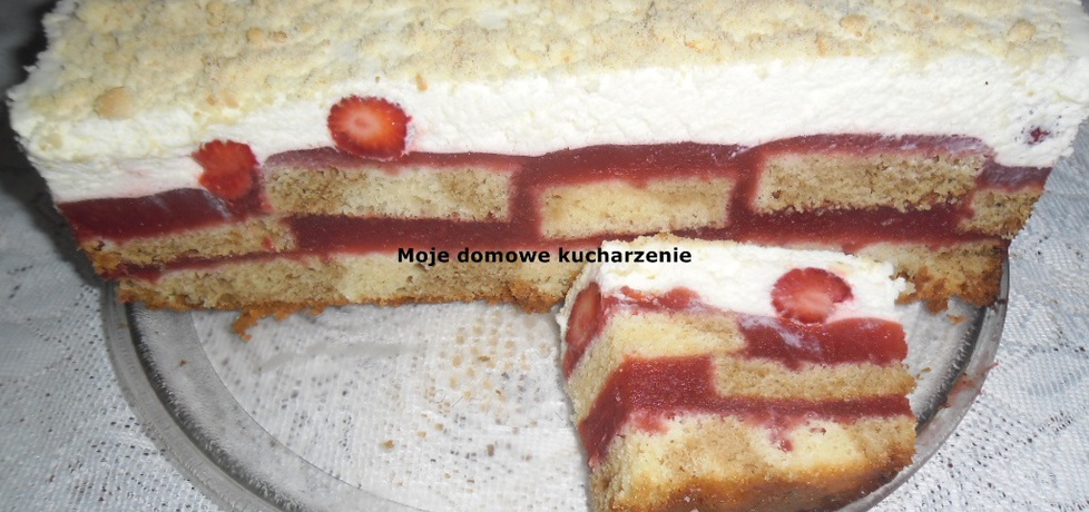 Ciasto z masą truskawkową i śmietanową (autor: bozena6 ...