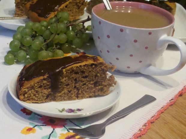 Przepis  ciasto kawowe z polewą czekoladową przepis