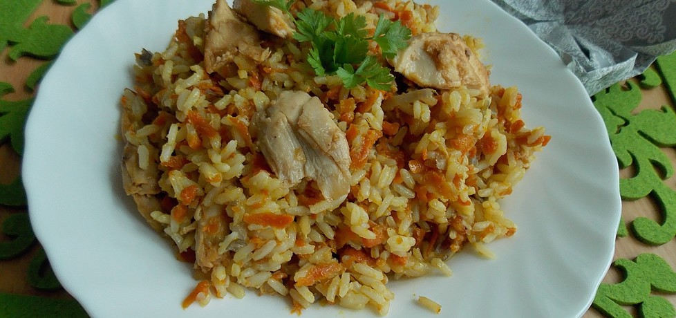 Ryż z warzywami i pieczonym kurczakiem (autor: mniam ...