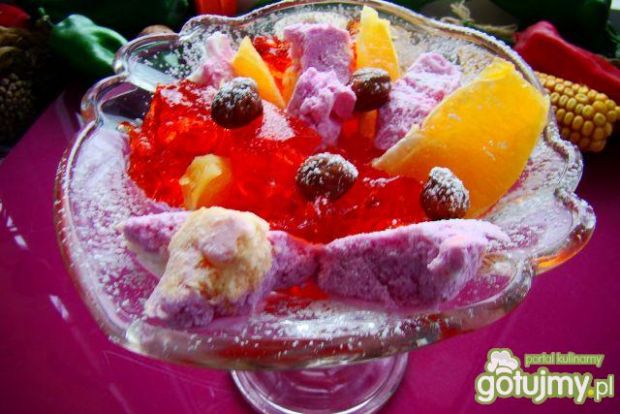 Przepis  deser lodowo-owocowy z orzechami przepis
