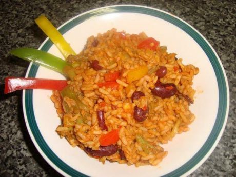 Przepis  pomidorowy ryż z warzywami na ostro przepis