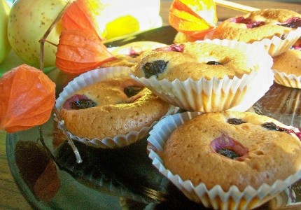 Arakowe muffiny z borówką:)