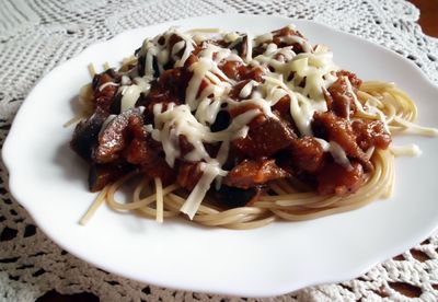 Spaghetti z bakłażanem